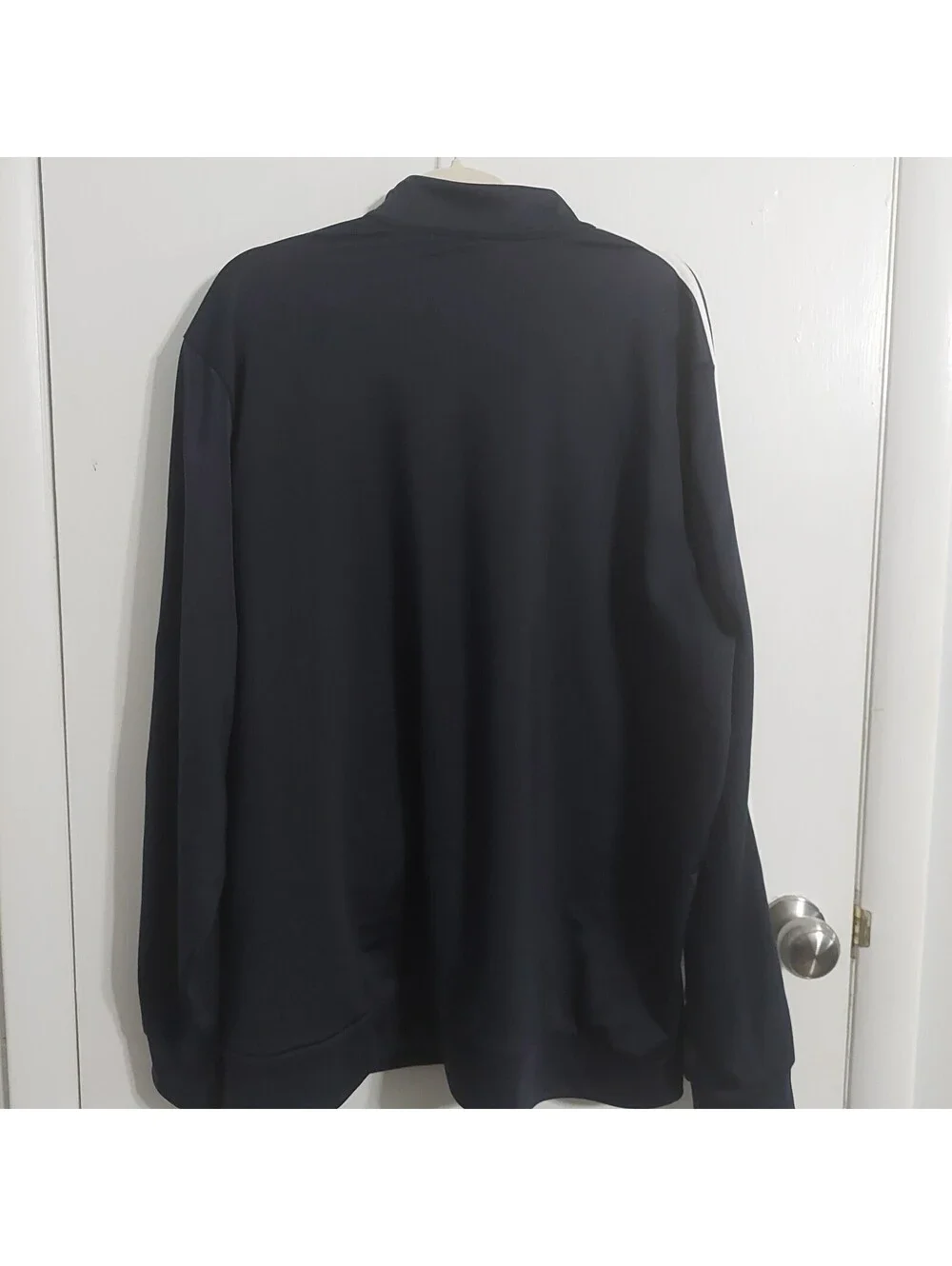 Adidas Men's 2XL Navy Track Jacket with White Stripes